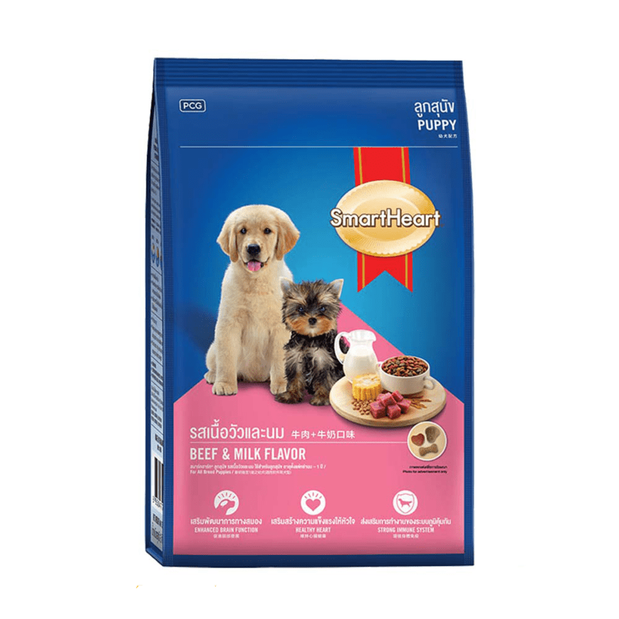 SmartHeart Beef & Milk Puppy Makanan Anjing
