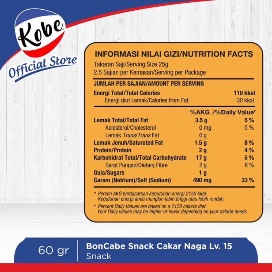 Snack Boncabe Cakar Naga Lv15 60gram 60gram