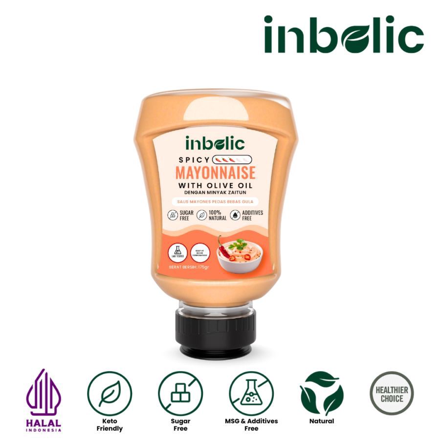 Inbolic Sugar-Free Spicy Mayonnaise with Olive Oil 175gram