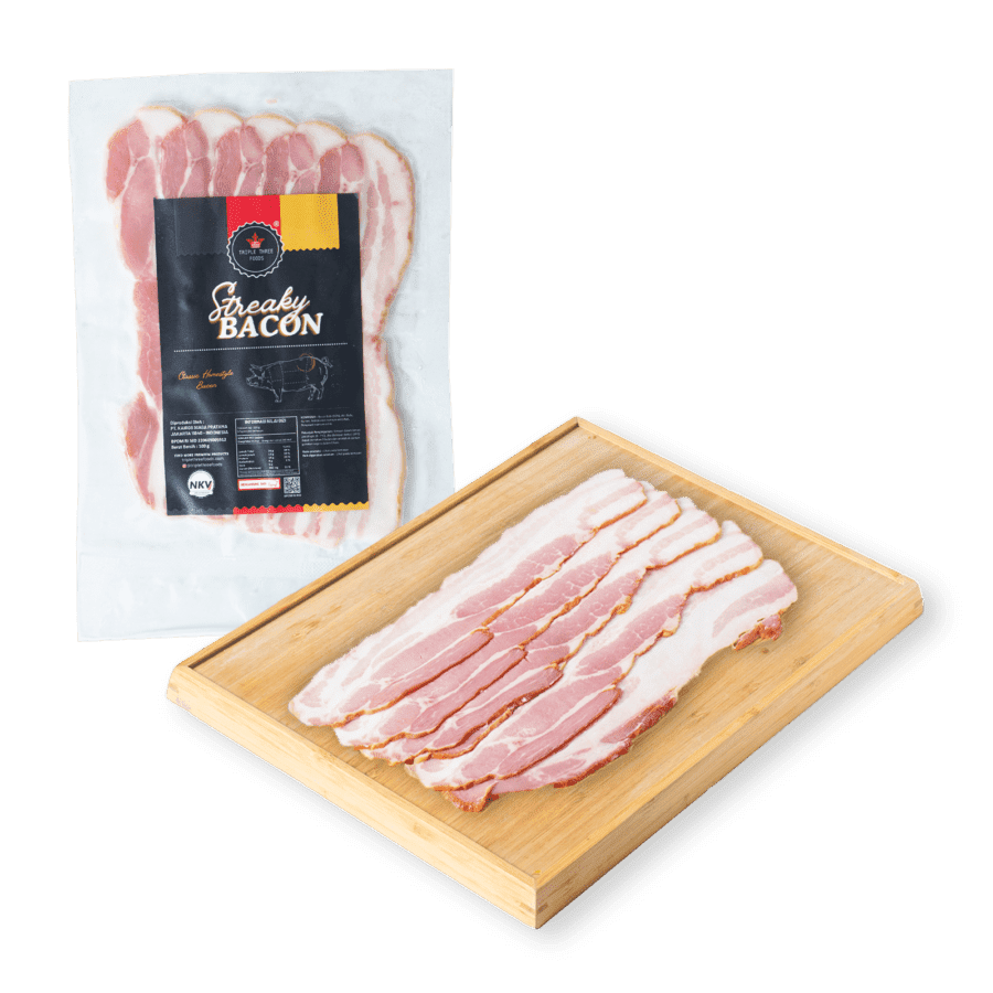 Triple Three Foods Streaky Bacon Sliced 100gram