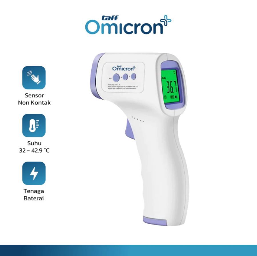TaffOmicron AD801 Purple Termometer Tembak Suhu Badan Infrared 1pcs