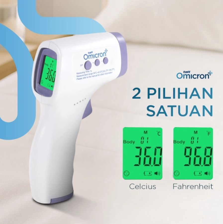 TaffOmicron AD801 Purple Termometer Tembak Suhu Badan Infrared 1pcs