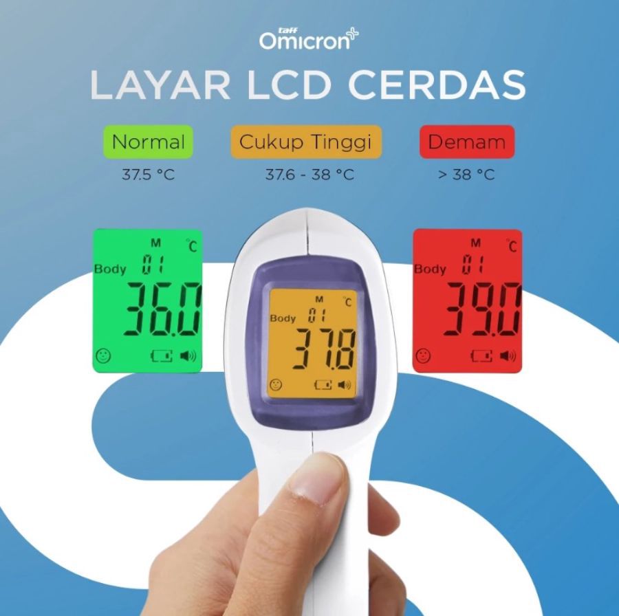 TaffOmicron AD801 Purple Termometer Tembak Suhu Badan Infrared 1pcs
