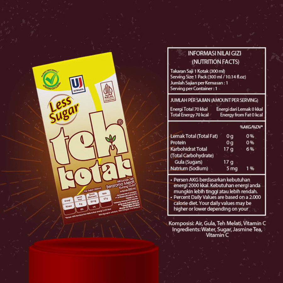 Ultrajaya Teh Kotak Jasmine Less Sugar 300ml