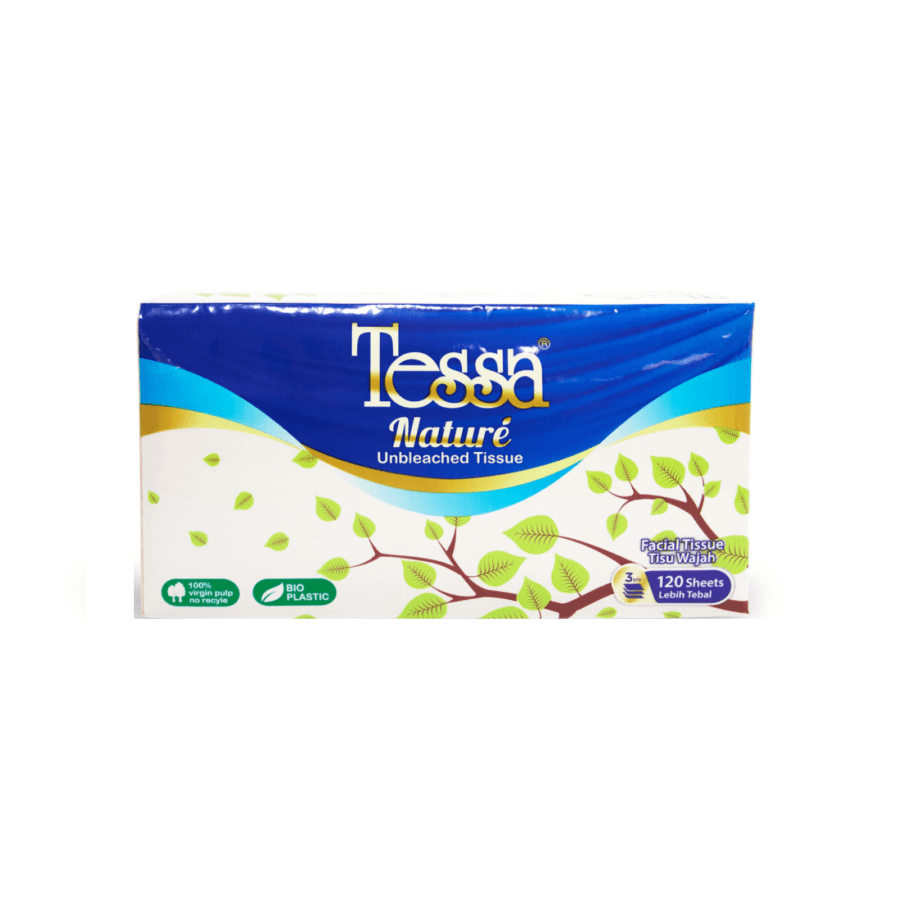 Tessa Nature Unbleached 3 Ply Tisu Wajah 120sheets