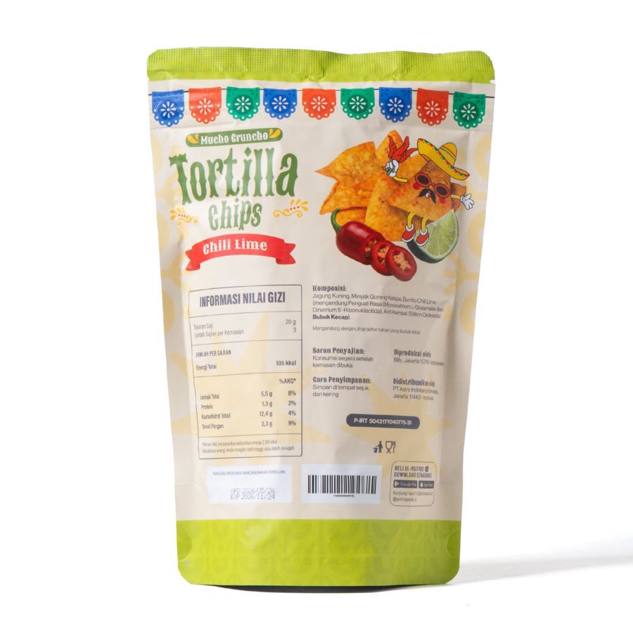 Tortilla Chips Chili Lime Mucho Cruncho Astro Goods 60gram