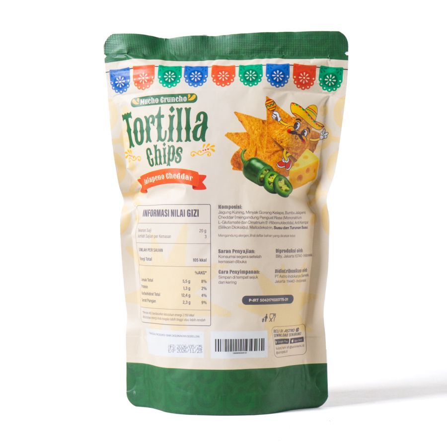 Tortilla Chips Jalapeno Cheddar Mucho Cruncho Astro Goods 60gram