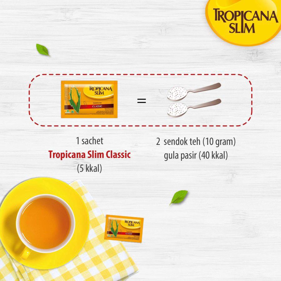 Tropicana Slim Classic Sweetener 100 sachets x 2.5 gr 250gram