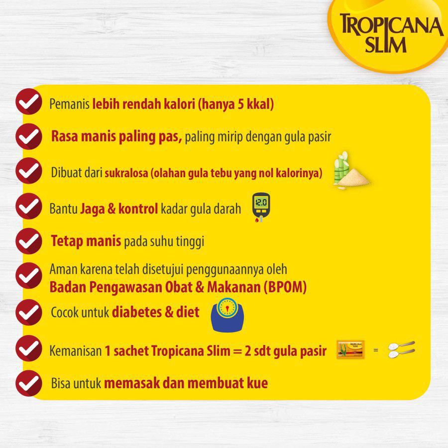 Tropicana Slim Classic Sweetener 100 sachets x 2.5 gr 250gram
