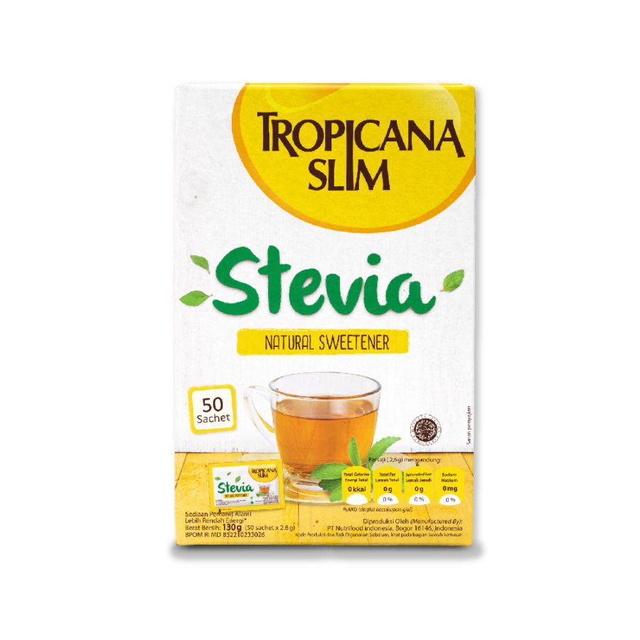 Tropicana Slim Stevia Sweetener 2.5 gr x 50 sachets 130gram