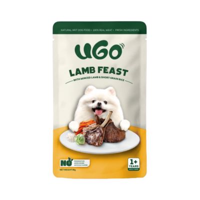 Ugo Lamb Feast Adult Makanan Anjing Basah Pouch