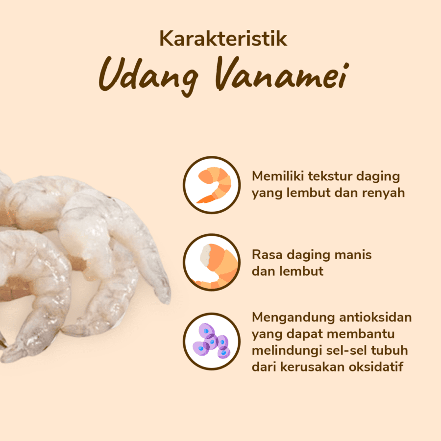 Udang Vanamei Potong Kepala HL V 21/30 Java Sea x Astro Farm 200gram