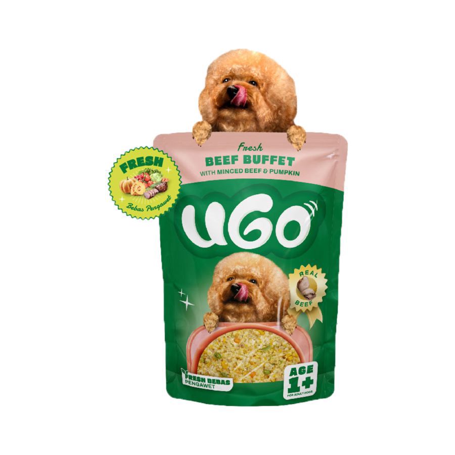 Ugo Fresh Beef Buffet Adult Makanan Anjing Basah Pouch 85gram