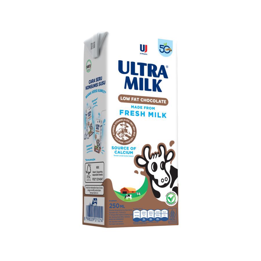Ultra Milk Low Fat Chocolate Susu UHT 250ml