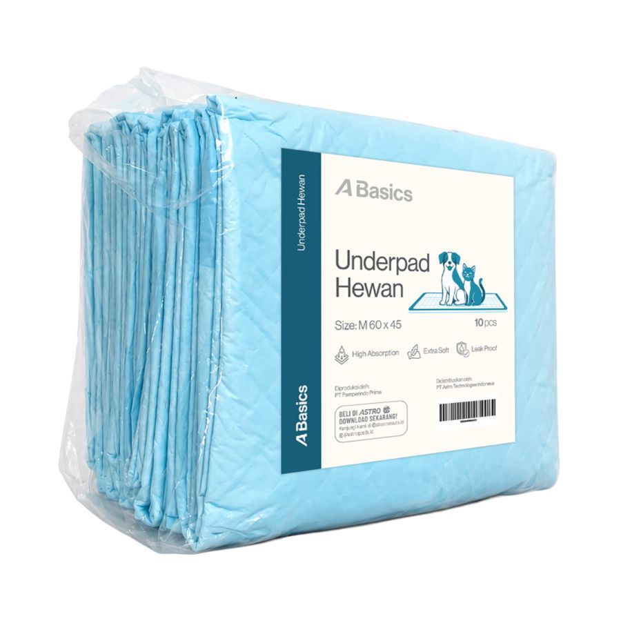 Underpad Hewan M 60 x 45 cm A Basics Isi 10 pcs 1pack