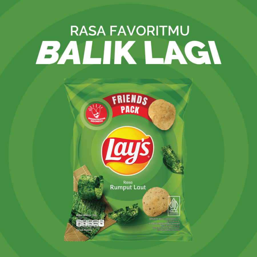 Lay's Keripik Kentang Rasa Rumput Laut Big Pack 105gram