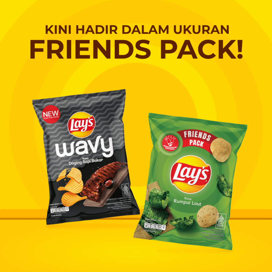 Lay's Wavy Snack Rasa Daging Sapi Bakar Big Pack 105gram