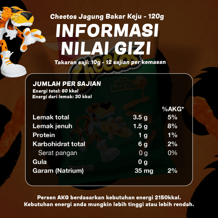 Cheetos Makanan Ringan Rasa Jagung Bakar Keju 120gram