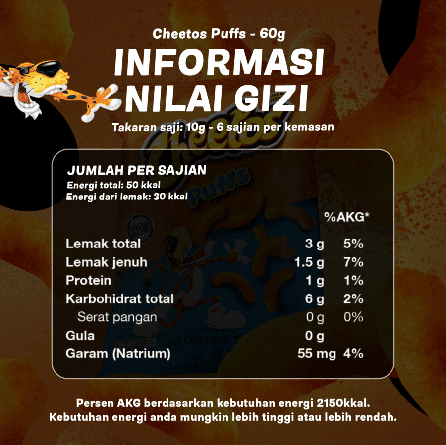 Cheetos Puffs Makanan Ringan Rasa Keju 60gram