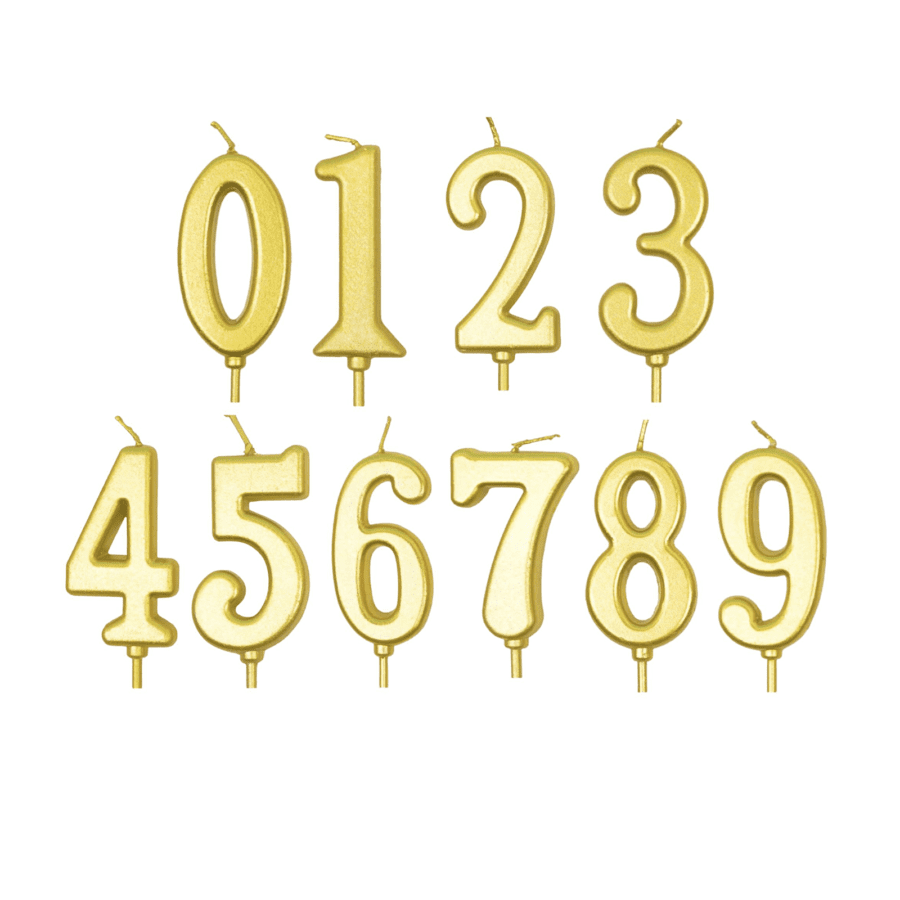 Lilin Ulang Tahun Gold Angka 0 1pcs