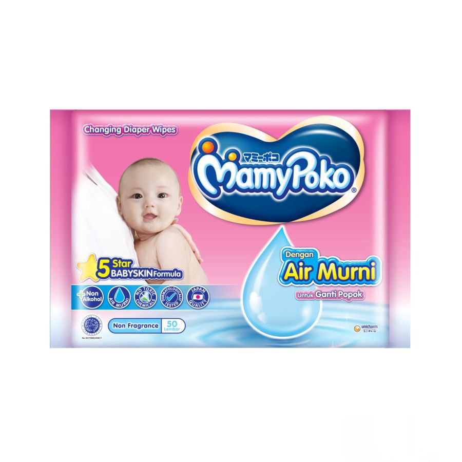 Mamypoko Changing Diaper Wipes Tisu Basah 50sheets