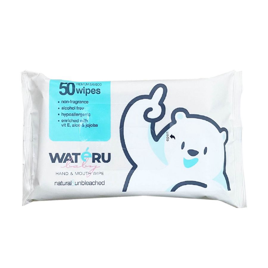 Wateru Baby Bamboo Hand & Mouth Wet Wipes 50sheets