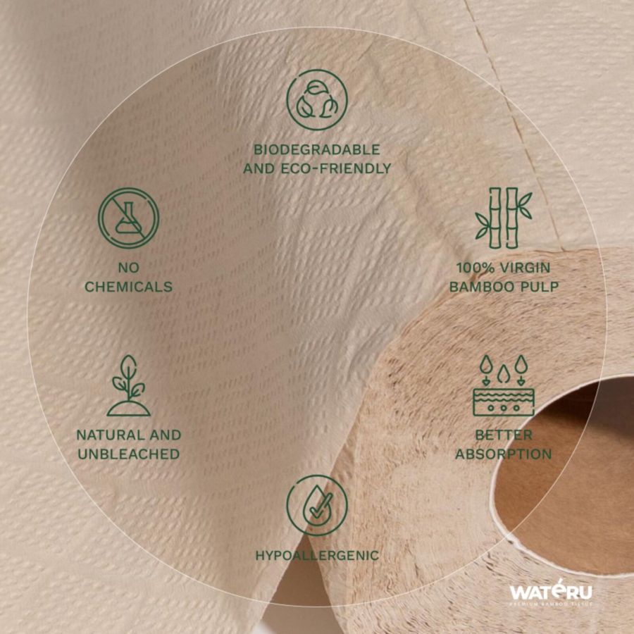 Wateru Bamboo Tisu Toilet 6rolls