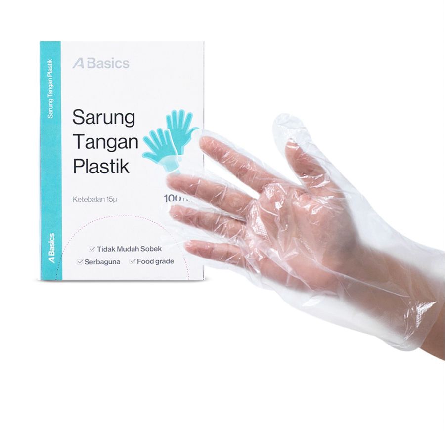 Sarung Tangan Plastik A Basics 100pcs