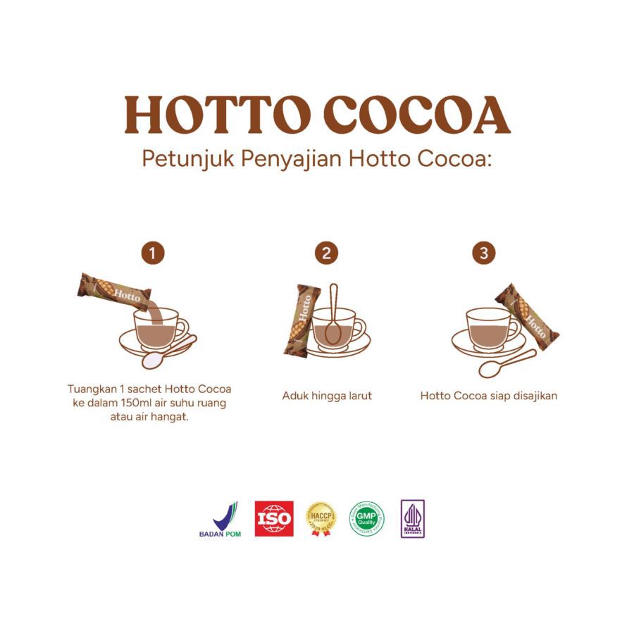 Hotto Dark Cocoa Multigrain Minuman Tinggi Serat 16 sachet x 30 gram 1pack