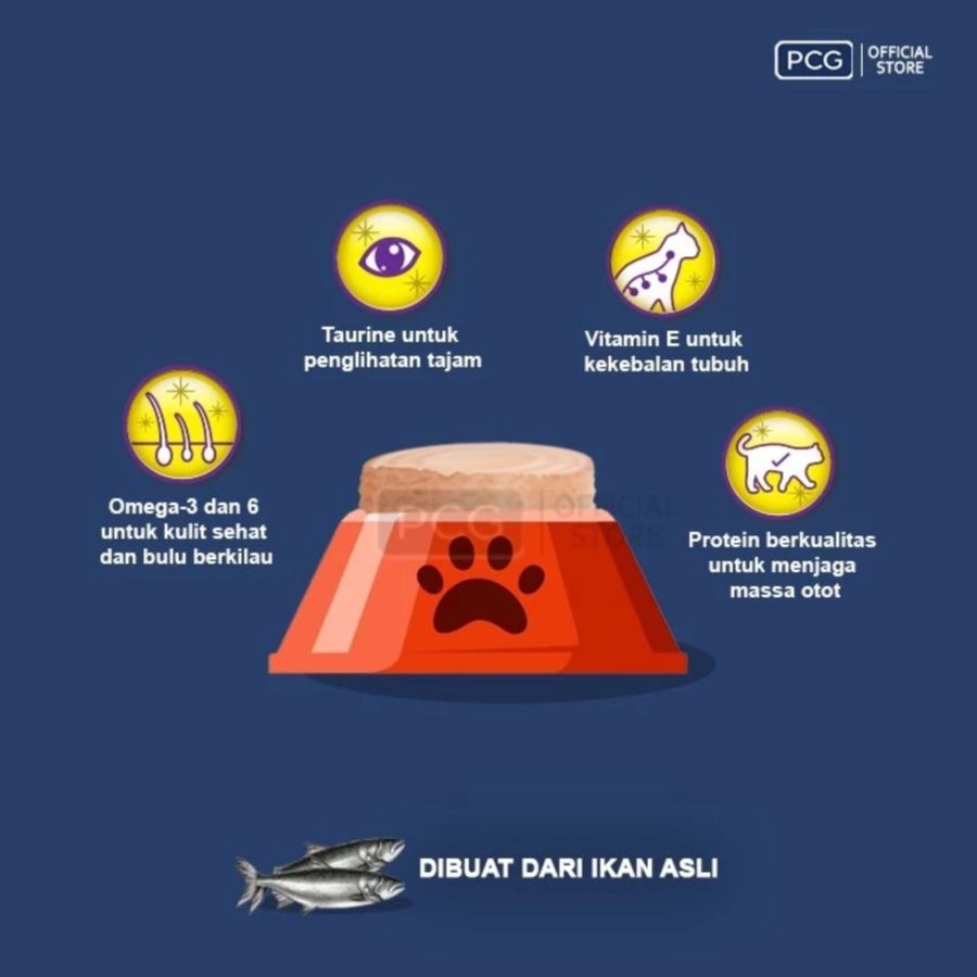Me-O Tuna with Chicken in Jelly Adult Makanan Kucing Basah Pouch 80gram