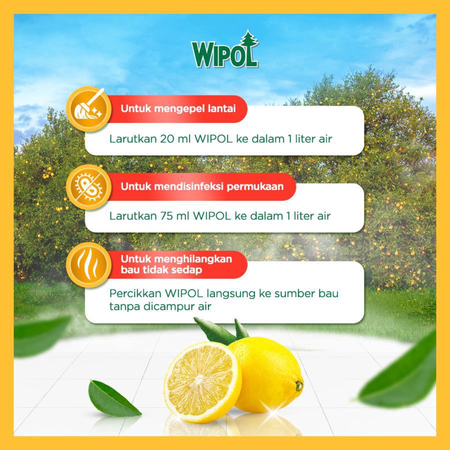 Wipol Karbol Lemon Pembersih Lantai Pouch 720gram
