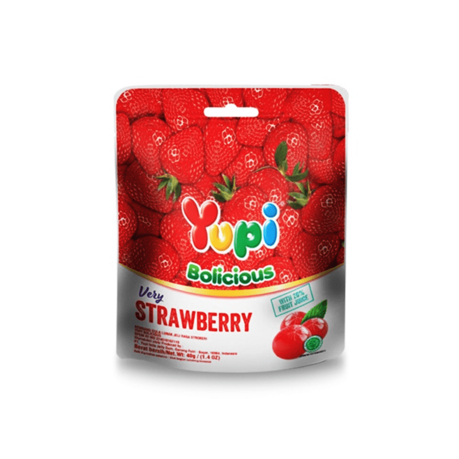 Yupi Bolicious Very Strawberry Sachet 40gram 40gram 40gram
