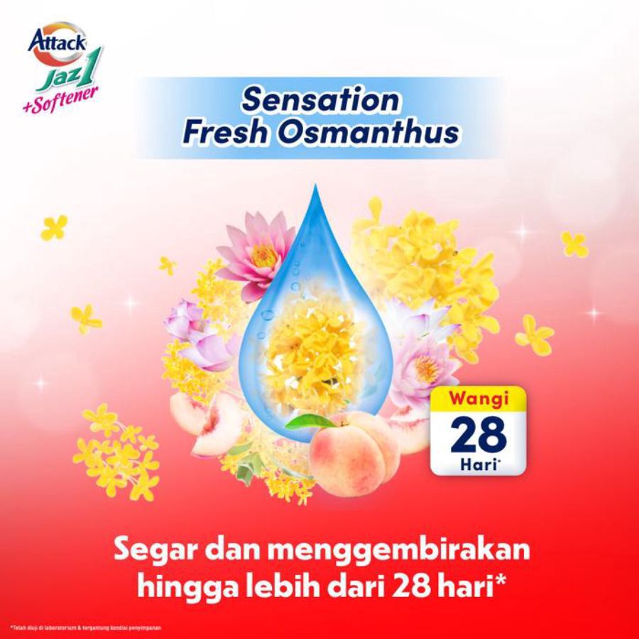 Attack Jaz1 Plus Softener Sensation Fresh Osmanthus Deterjen Cair Pouch