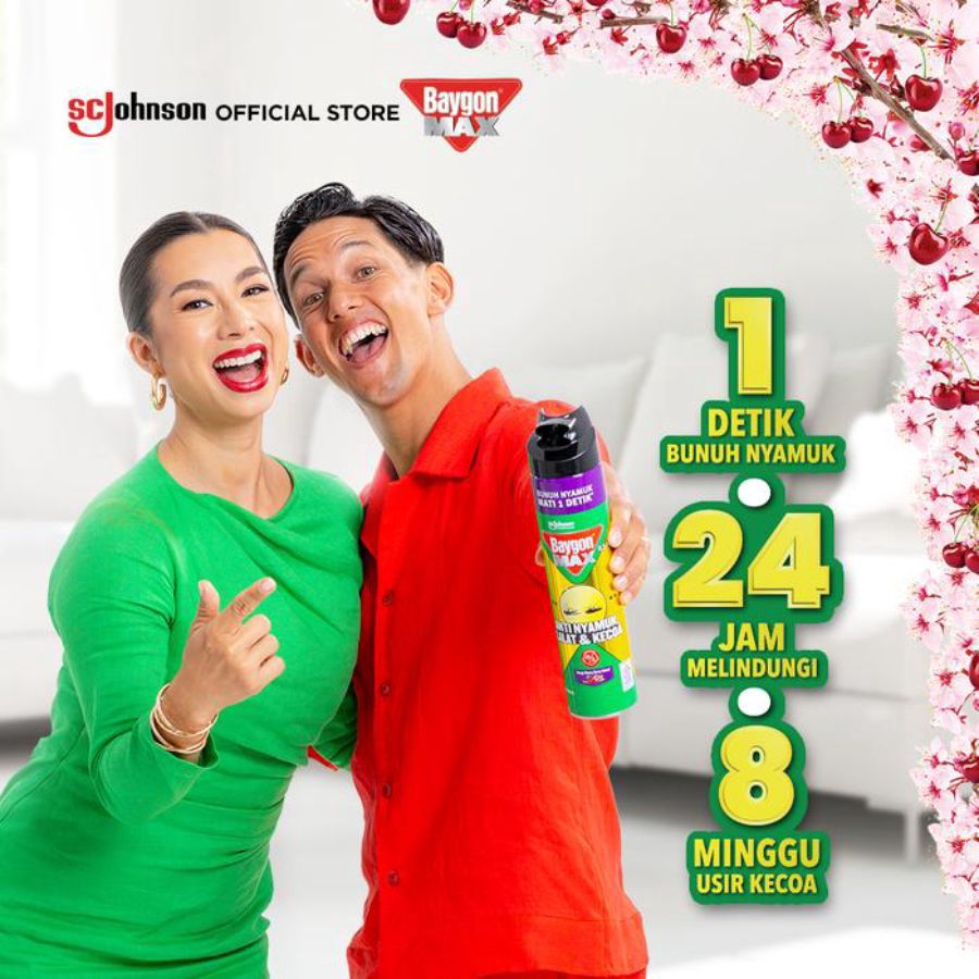 Baygon MAX Aerosol Cherry Berry Island Pembasmi Serangga 500ml