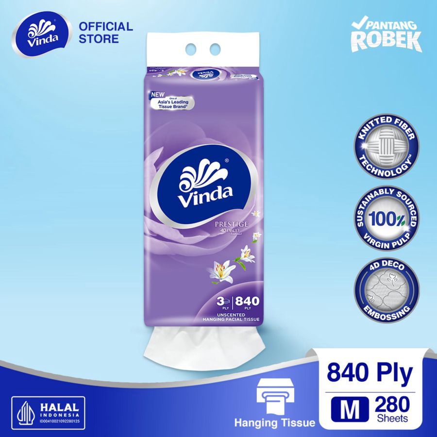 Vinda Prestige 4D Facial Tissue Hanging Tisu Wajah 840ply