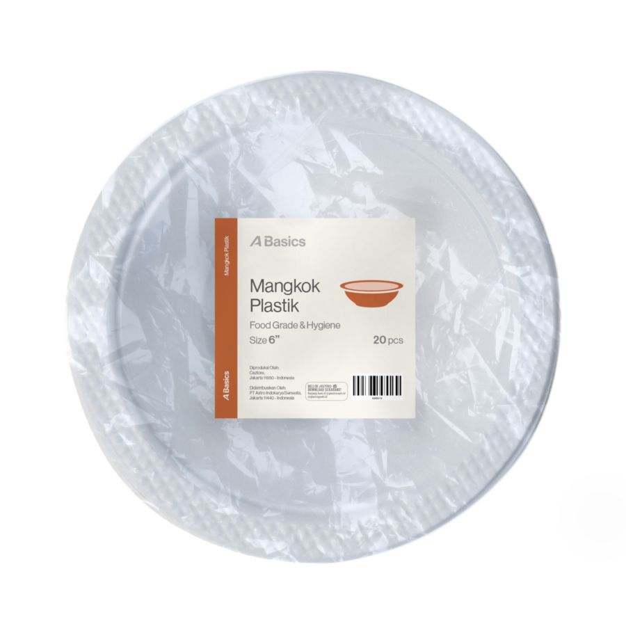 Mangkok Plastik A Basics 6inch 20pcs