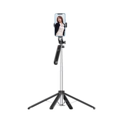 ACMIC 360° Rotating Moving Tongsis Tripod Quadpod 4 Kaki Bluetooth Remote Selfie Stick180 cm QR18