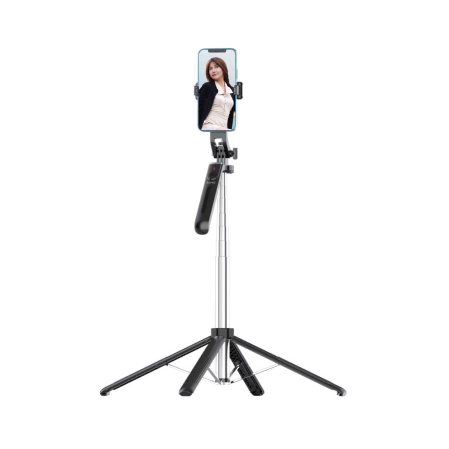 ACMIC 360° Rotating Moving Tongsis Tripod Quadpod 4 Kaki Bluetooth Remote Selfie Stick180 cm QR18 1pcs