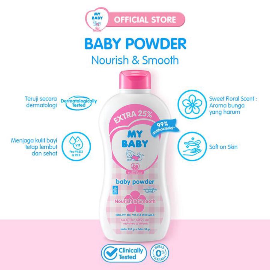 My Baby Baby Powder Nourish & Smooth Perawatan Bayi 450gram