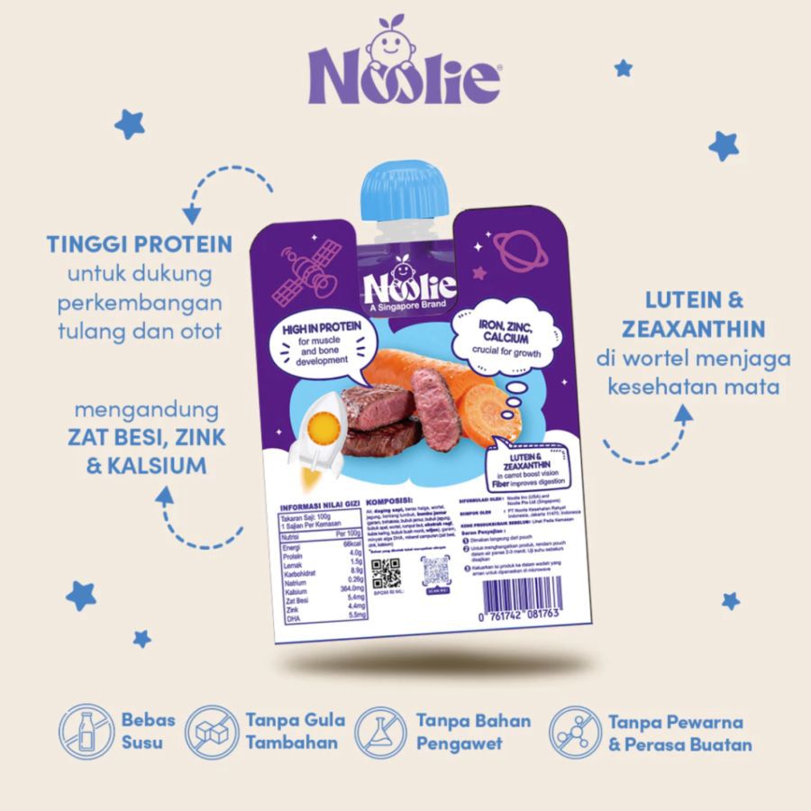Noolie DHA Porridge Meal Beef & Carrot Flavor Bubur MPASI