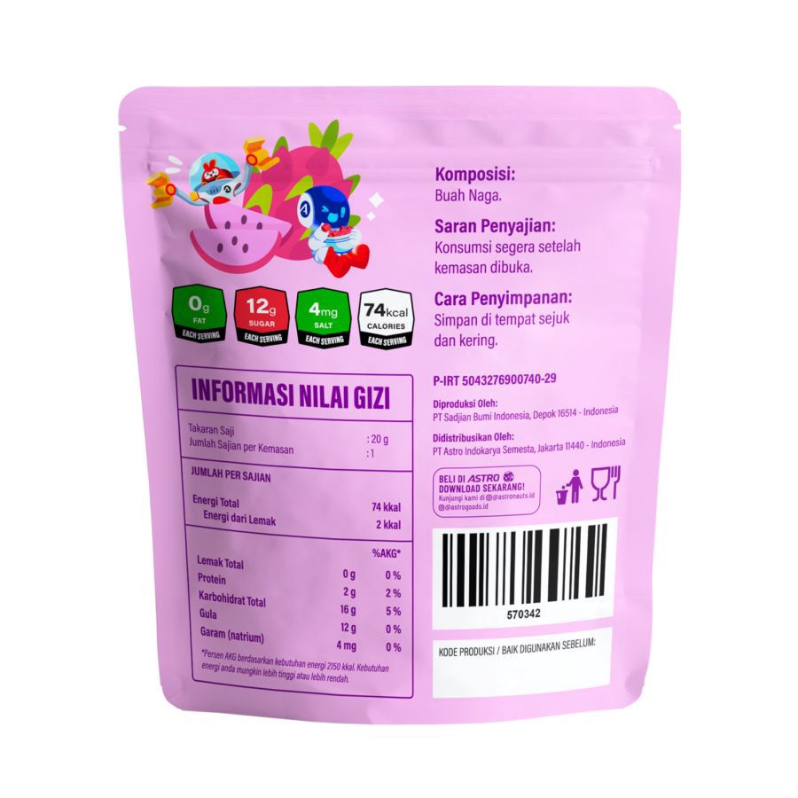 Freeze Dried Fruit Dragon Fruit Astro Goods 20gram