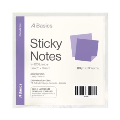 Sticky Notes 80pcs x 5 Warna A Basics