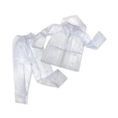 Jas Hujan Setelan All Size Putih Rain Coat Transparent