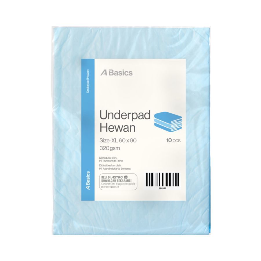 Underpad Hewan XL 60x90cm A Basics Isi 10 pcs 1pack