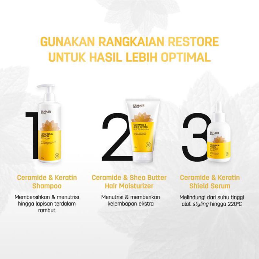 Erhair Restore Ceramide & Hydrolized Keratin Daily Damage Repair Shampoo 100ml