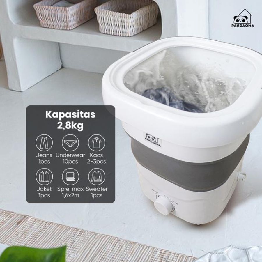 Pandaoma Mesin Cuci Lipat Portabel Kapasitas 2,8 kg 1pcs