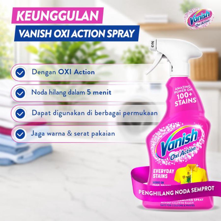 Vanish Pre-Treat Stain Remover Penghilang Noda Pakaian Spray 500ml