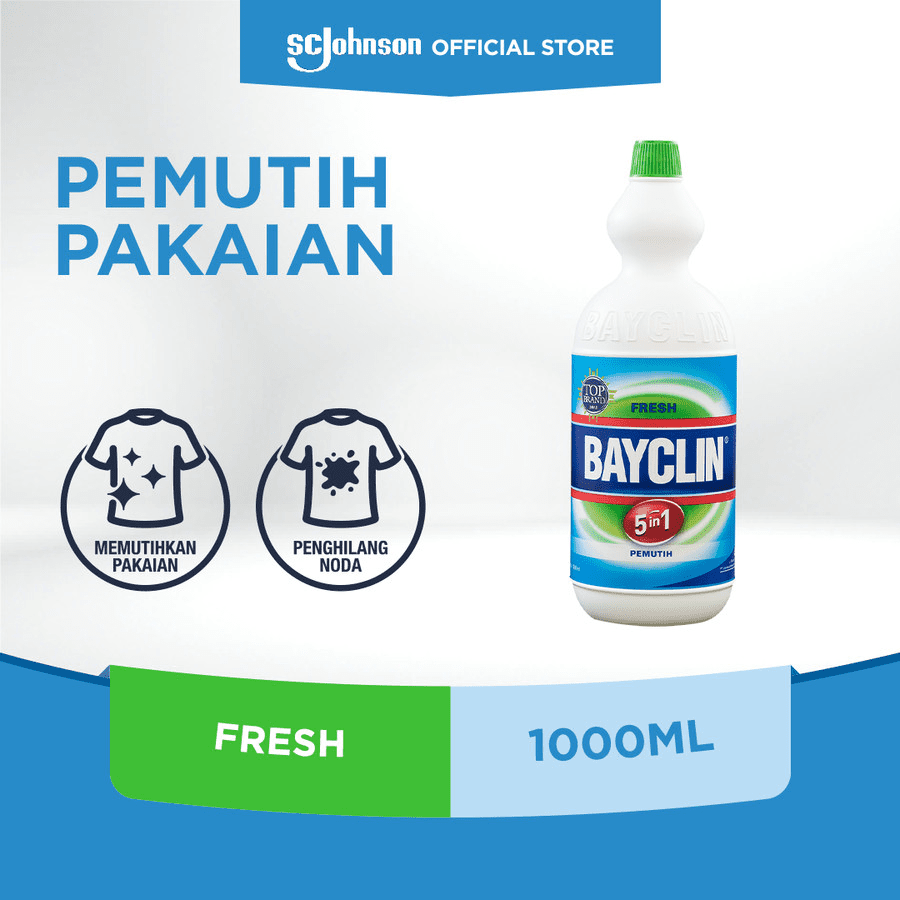 Bayclin Fresh Penghilang Noda Pakaian 1liter