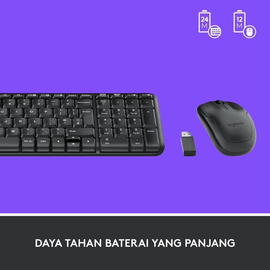 Logitech MK220 Combo Keyboard and Mouse Wireless Compact 1pcs