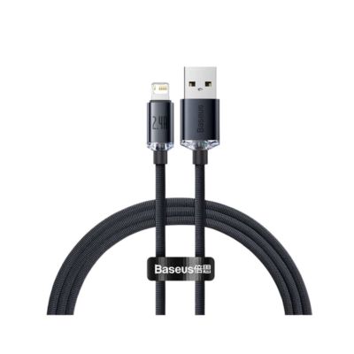 Baseus Crystal Shine Series Fast Charging Data Cable USB Type A to Lightning 2.4 A 2 M Black